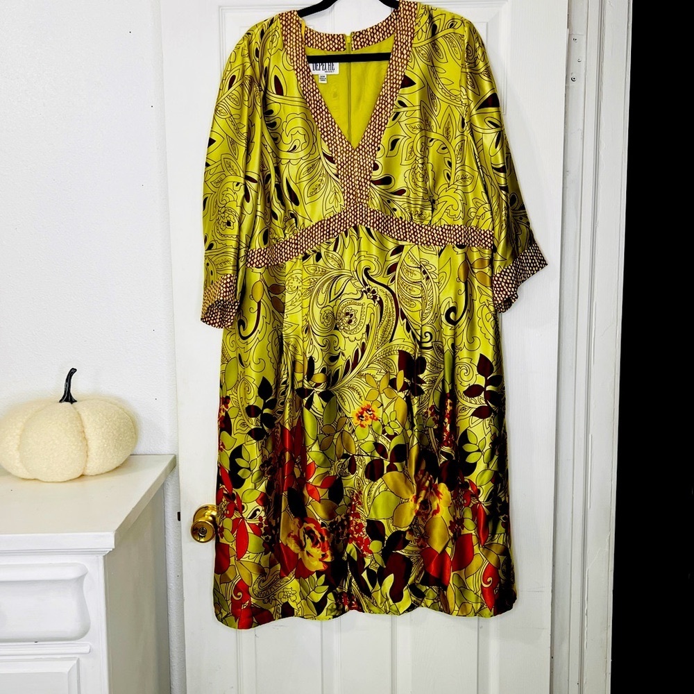 Women’s Lime Satan silk lined dress